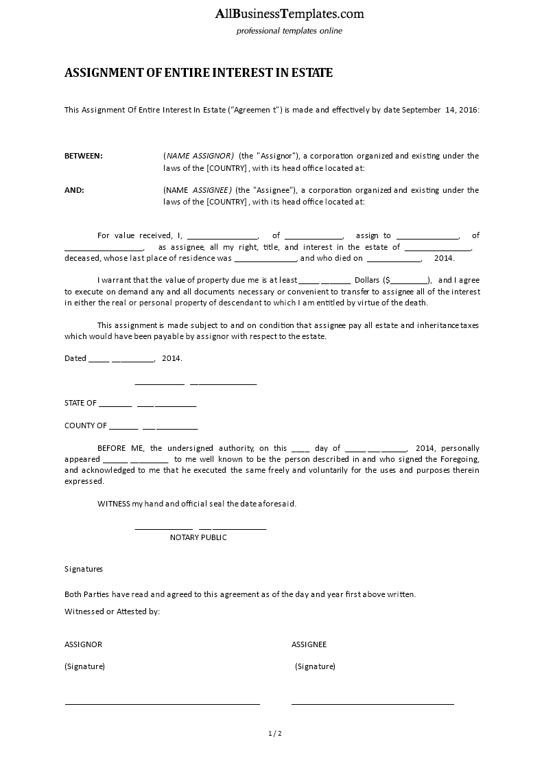 assignment of llc interest form