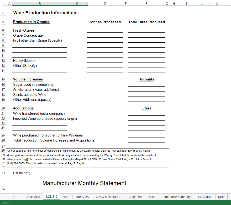 Wine Business Monthly Sales Report Excel Templates At 