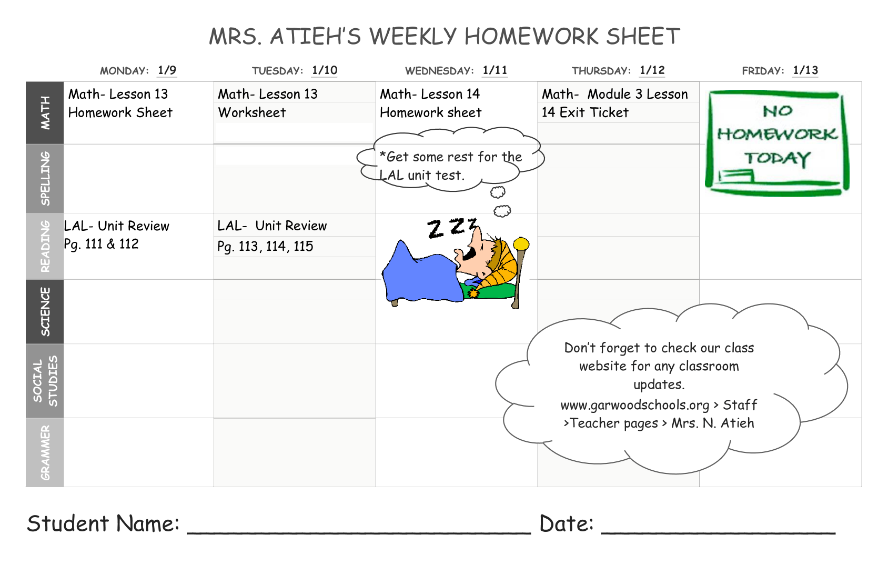 homework sheet plantilla imagen principal