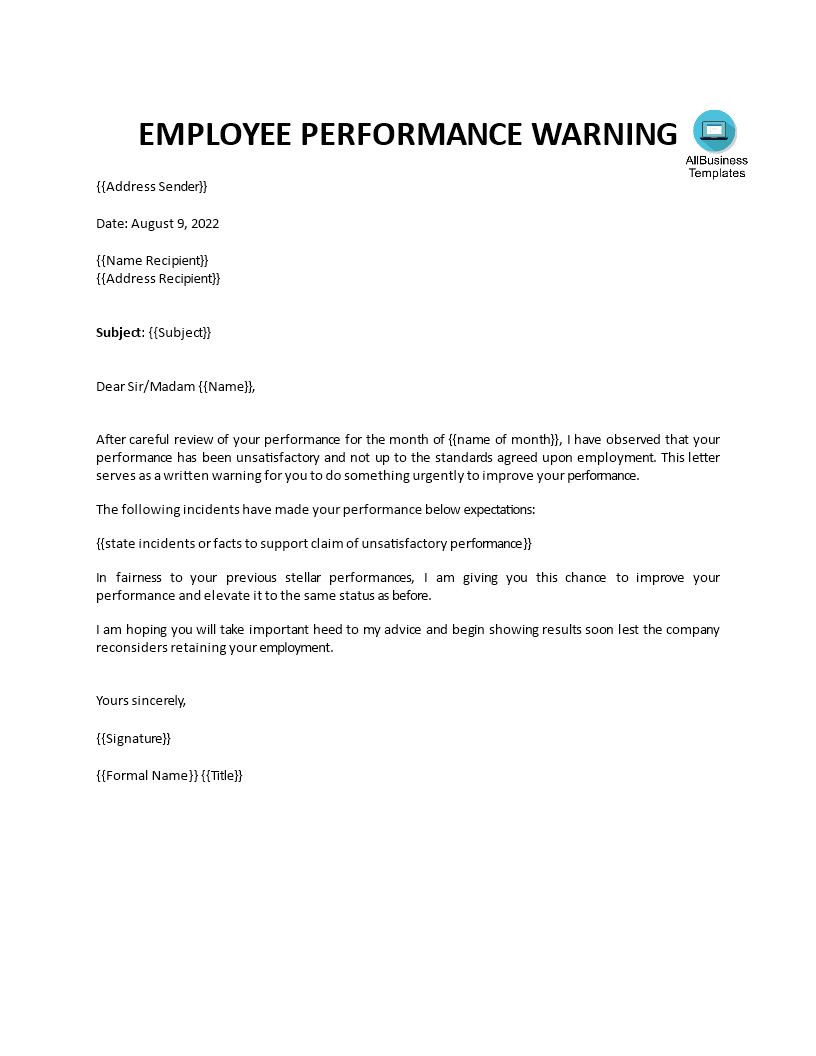 employment-performance-warning-letter-gratis