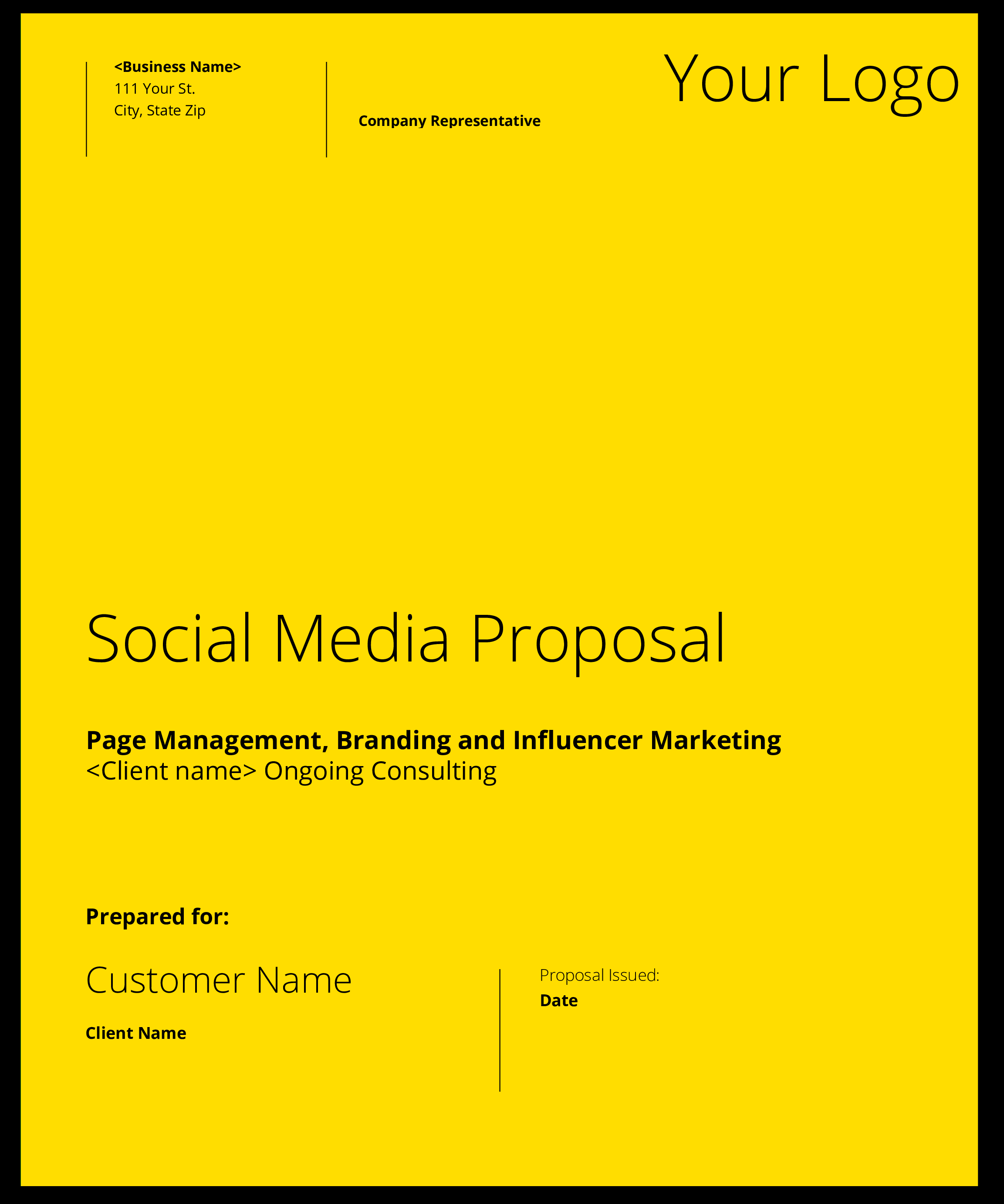 social media management proposal modèles