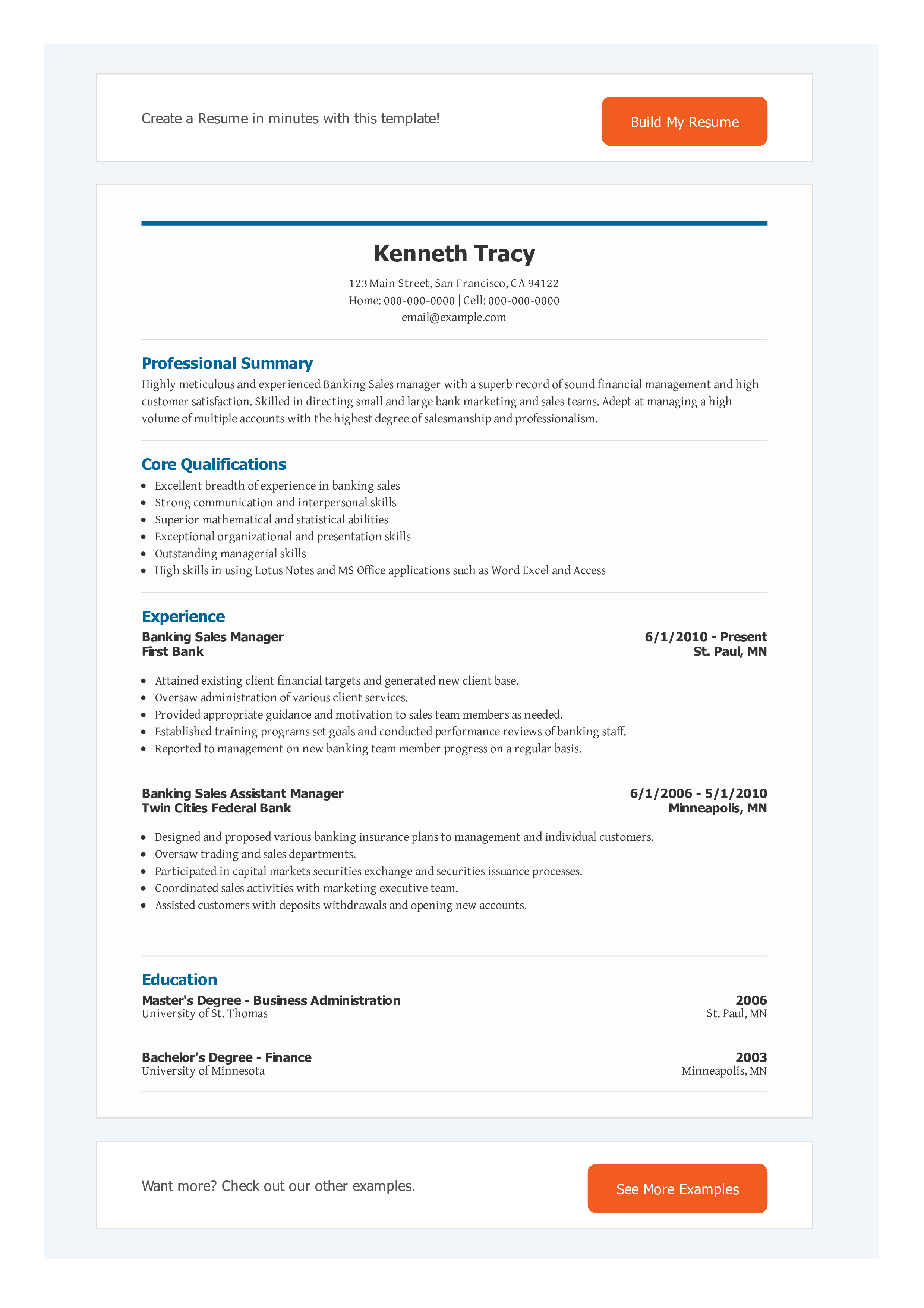 Bank Officer Resume Sample