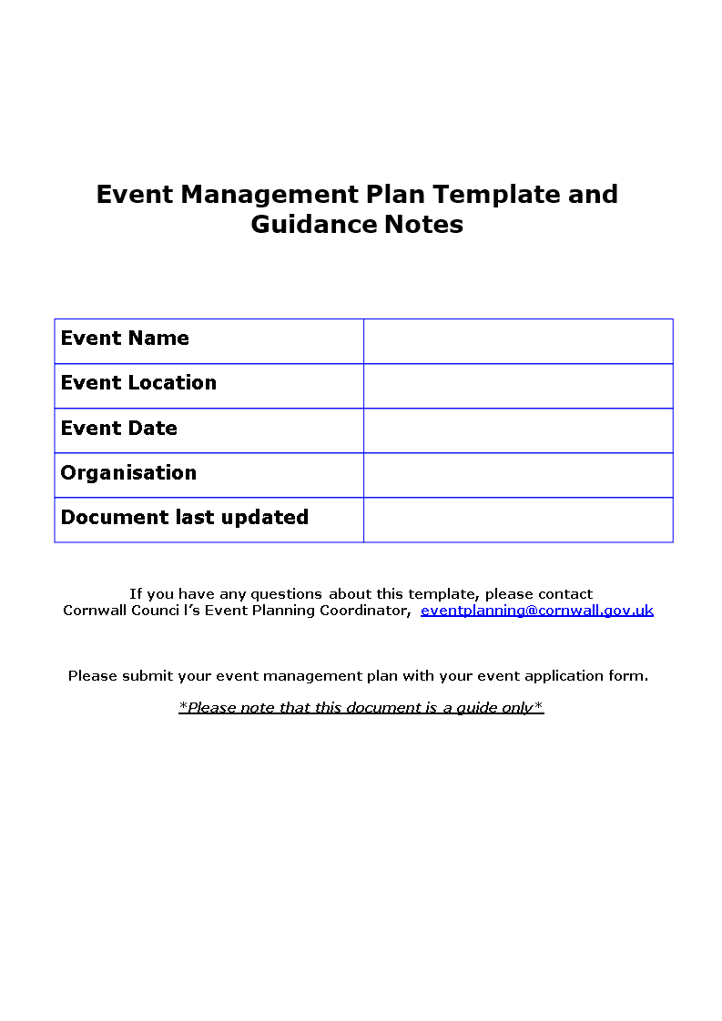 event management action plan plantilla imagen principal