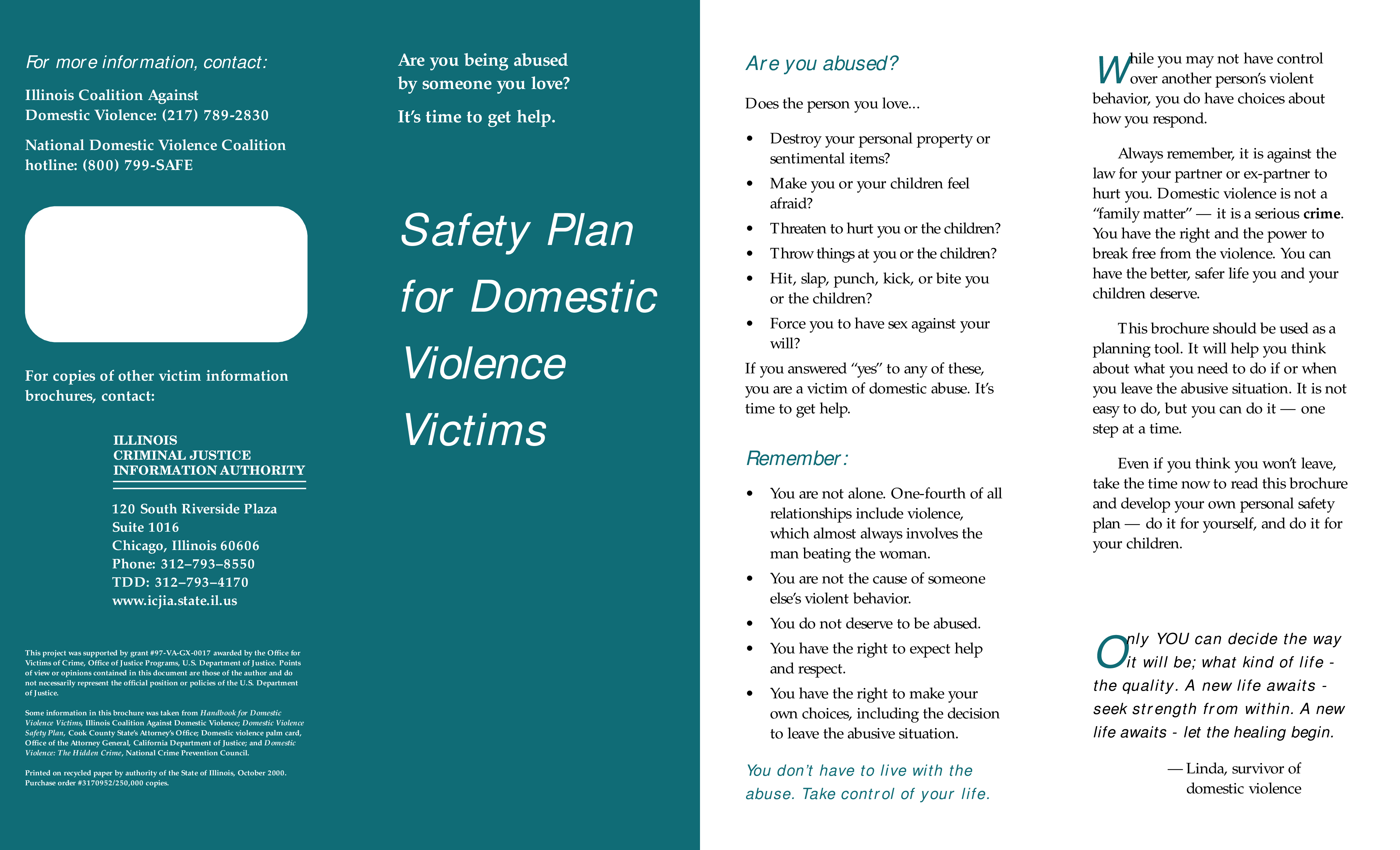 Domestic Violence Safety Plan Brochure Templates at
