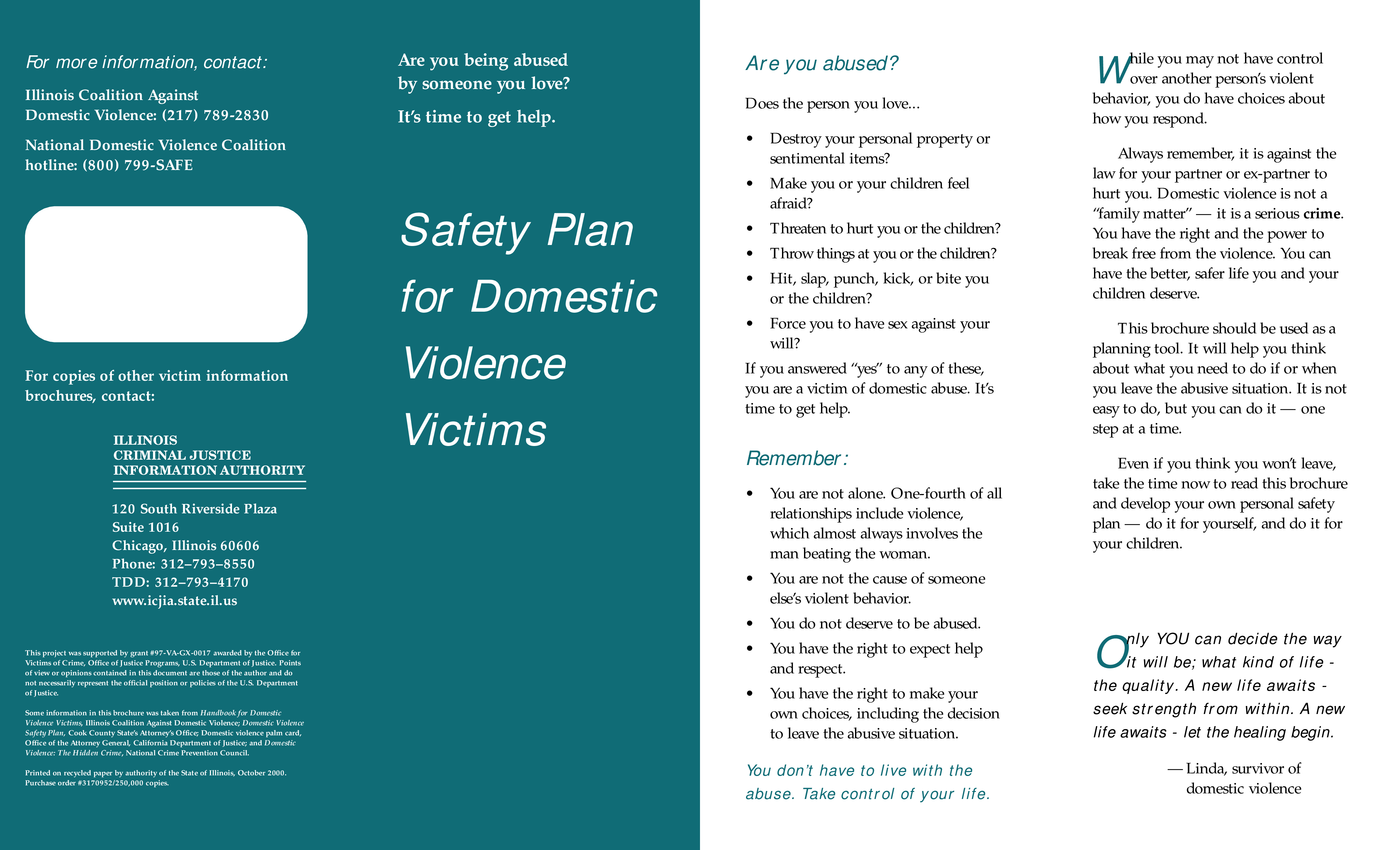 Domestic Violence Safety Plan Brochure Templates At 