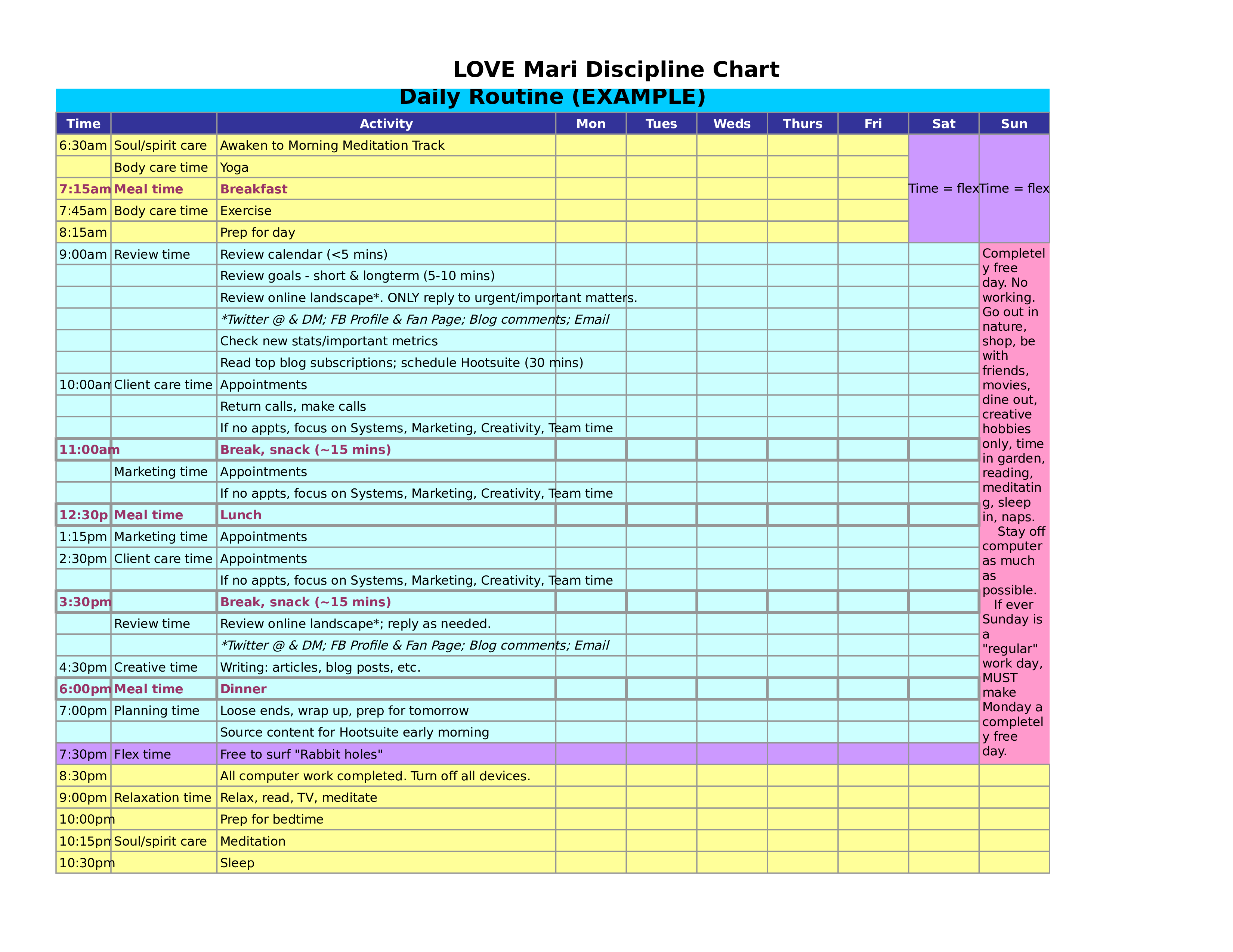 Daily Agenda In Excel Templates At Allbusinesstemplates